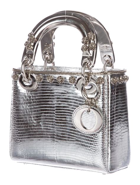 lady dior mini lizard bag|metallic Lady Dior mini.